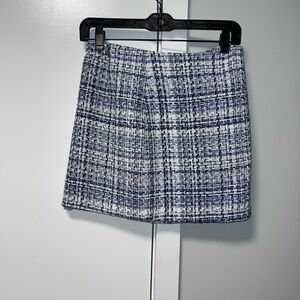 Lucy Paris Navy and White Tweed Pencil Skirt